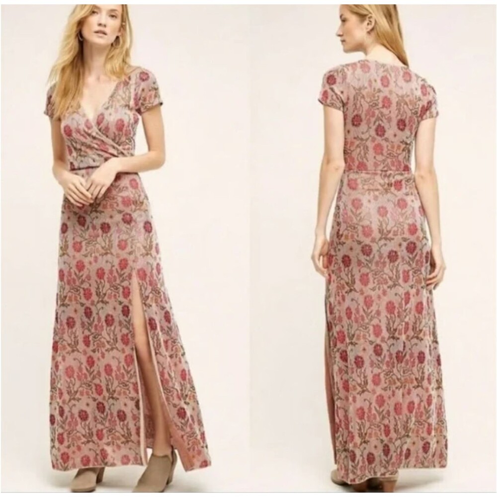 Anthropologie Cecilia Prado Posy Maxi Metallic Knit Dress‎ Women's Size XL